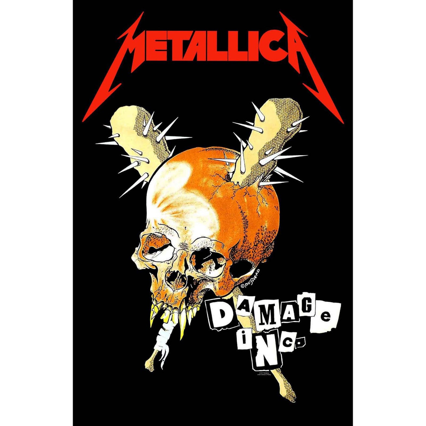 METALLICA Textile Poster Flag - Approx 41x28 Inch - Metallica Damage Inc. Textile Fabric Poster - Officially Licensed
