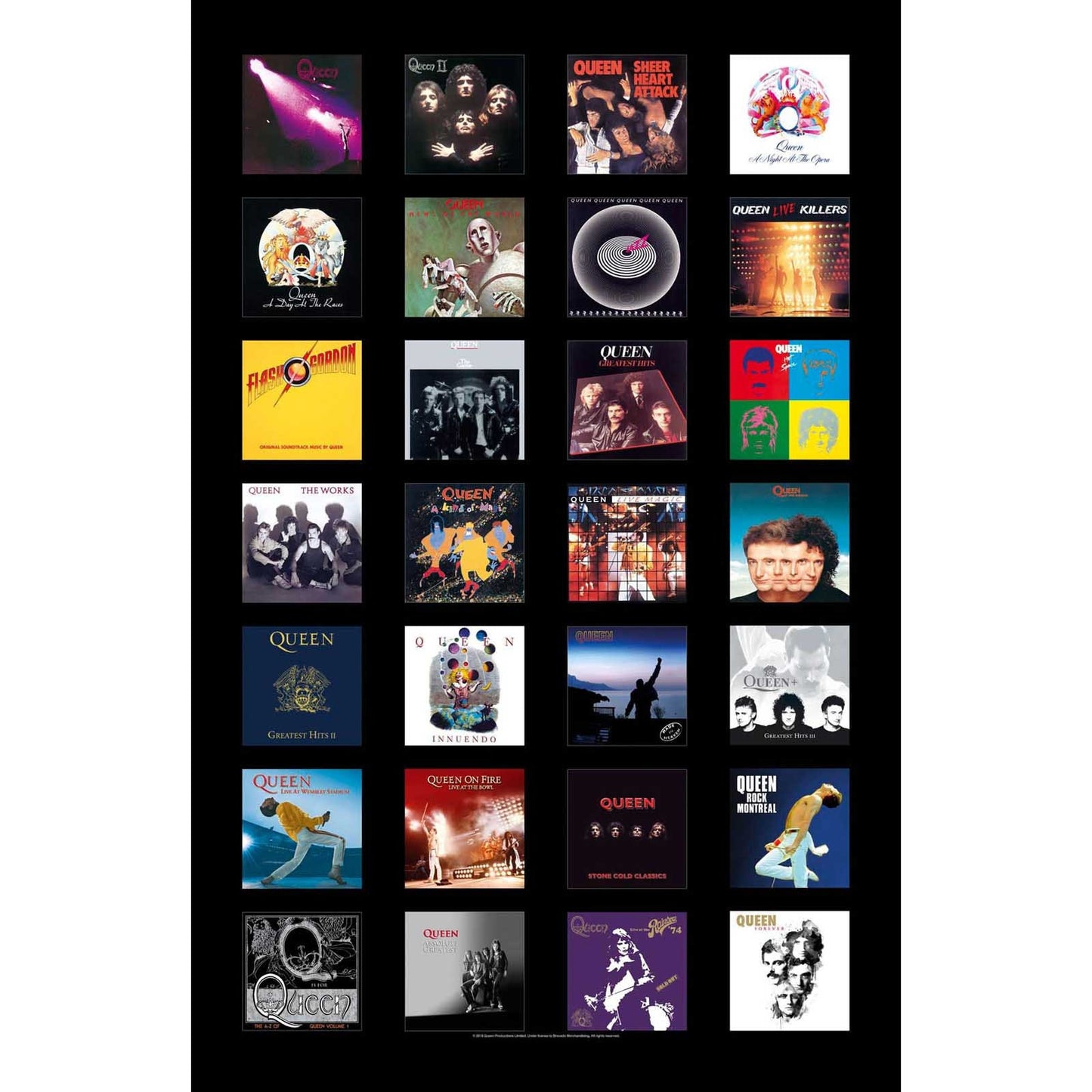 QUEEN Textile Poster Flag - Approx 41x28 Inch - Queen Albums Textile Fabric Poster - Officially Licensed