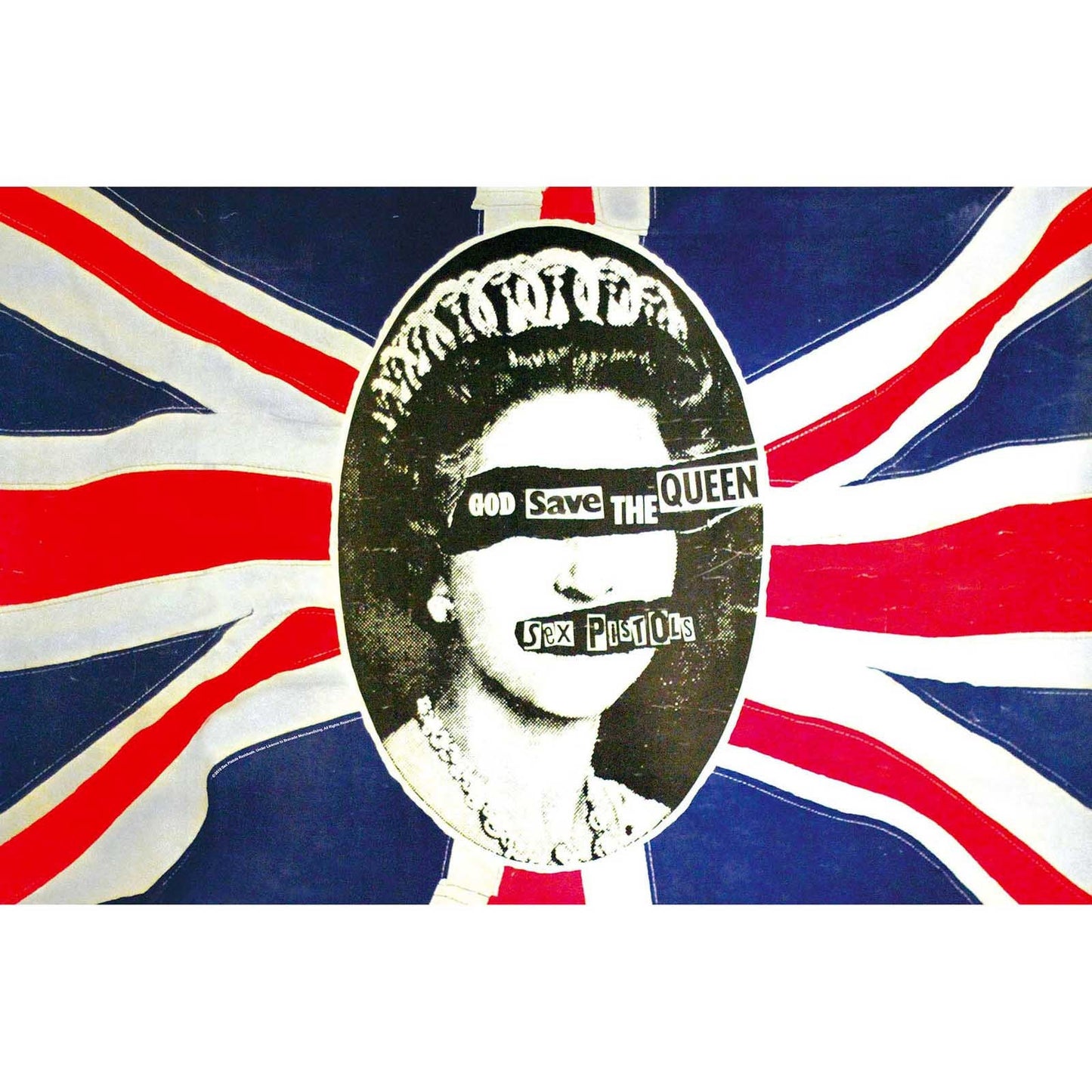 THE SEX PISTOLS Textile Poster Flag - Approx 41x28 Inch - Sex Pistols God Save The Queen Textile Fabric Poster - Officially Licensed