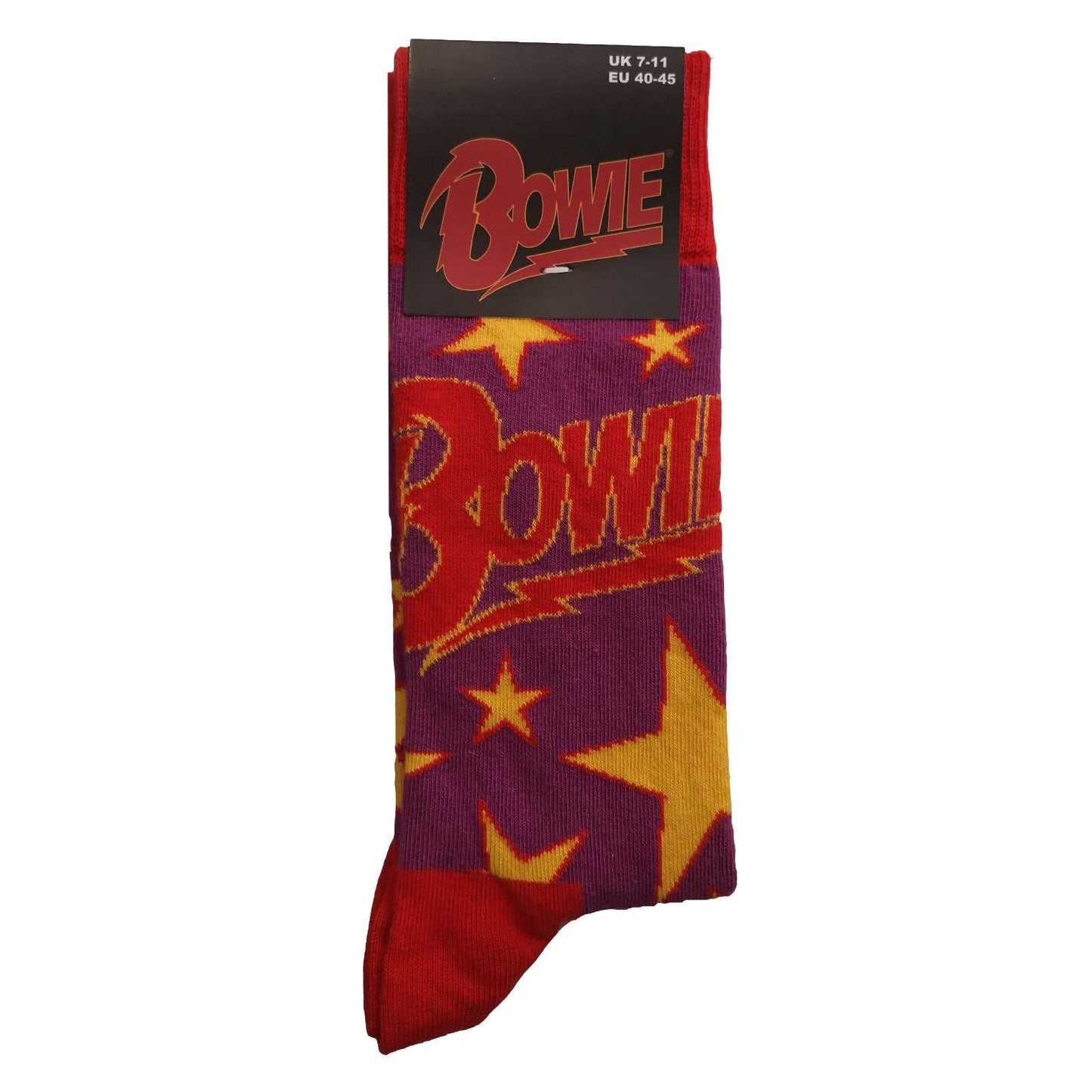 DAVID BOWIE Socks - David Bowie Stars Infill Unisex Ankle Socks - Men's Adult 8-12 - Officially Licensed Craft Costume Supply