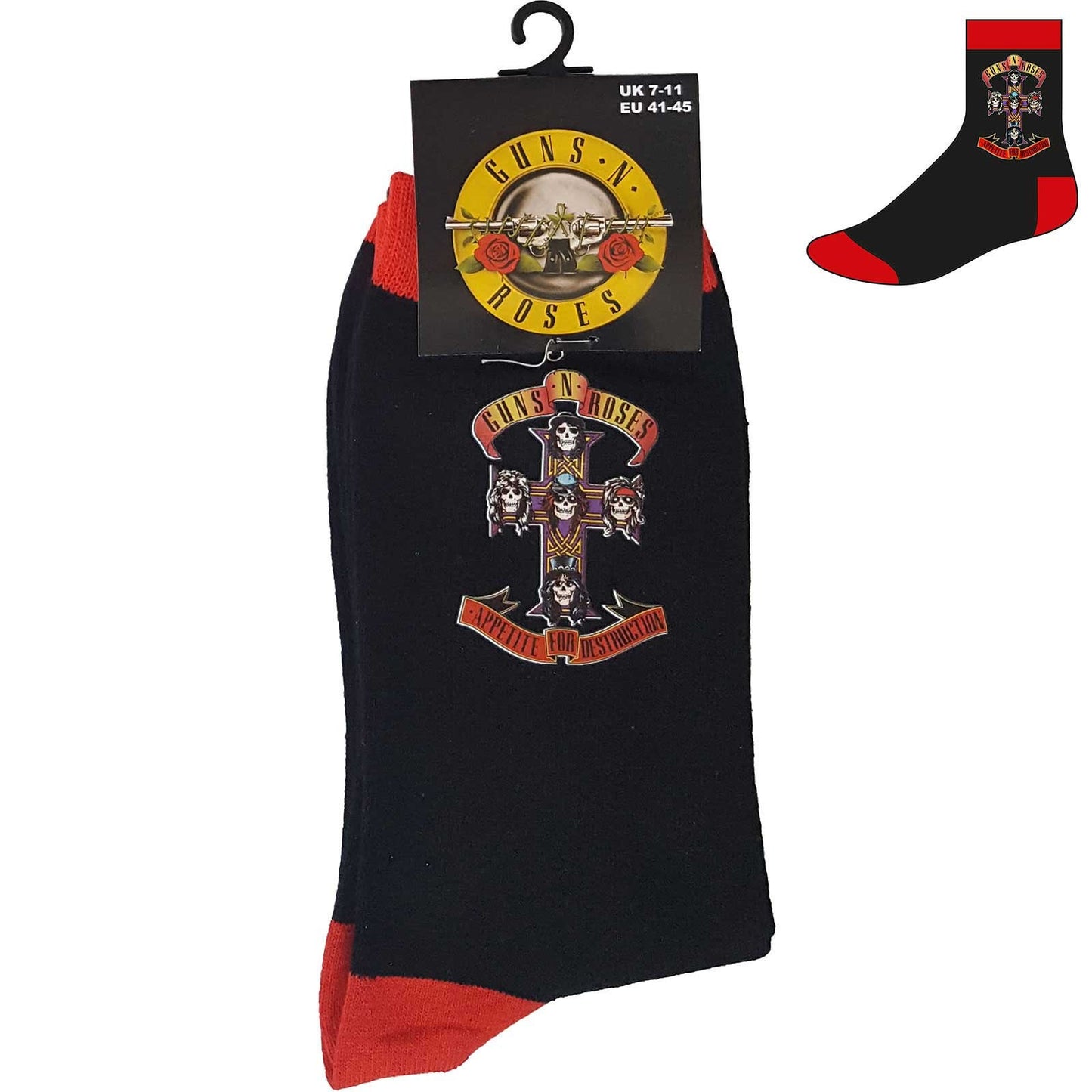 GUNS N' ROSES Socks - Guns N' Roses Appetite Destruction Unisex Ankle Socks - Men's Adult 8-12 - Officially Licensed Craft Costume Supply