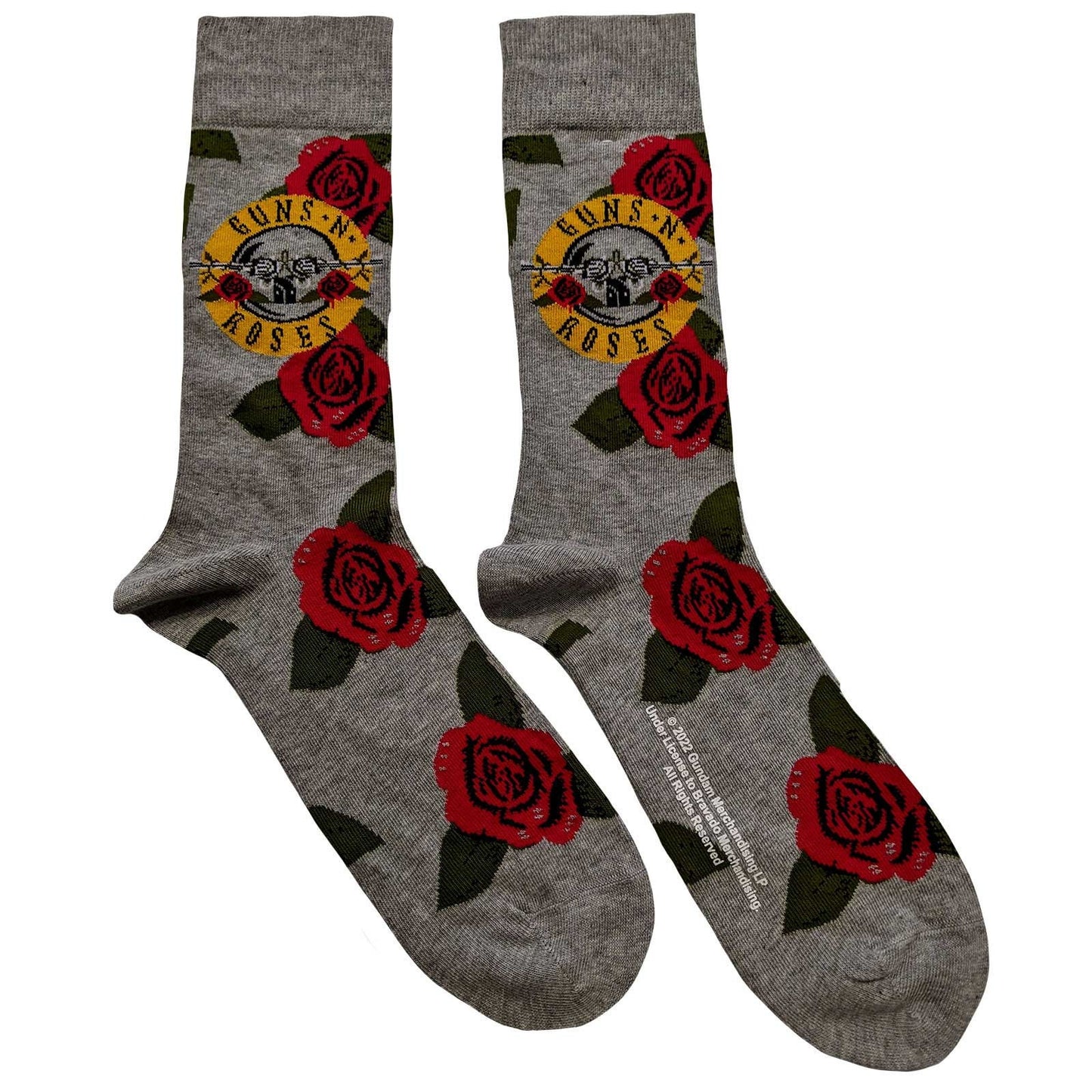 GUNS N' ROSES Socks - Guns N' Roses Bullet Roses Logo Unisex Ankle Socks - Men's Adult 8-12 - Officially Licensed Craft Costume Supply