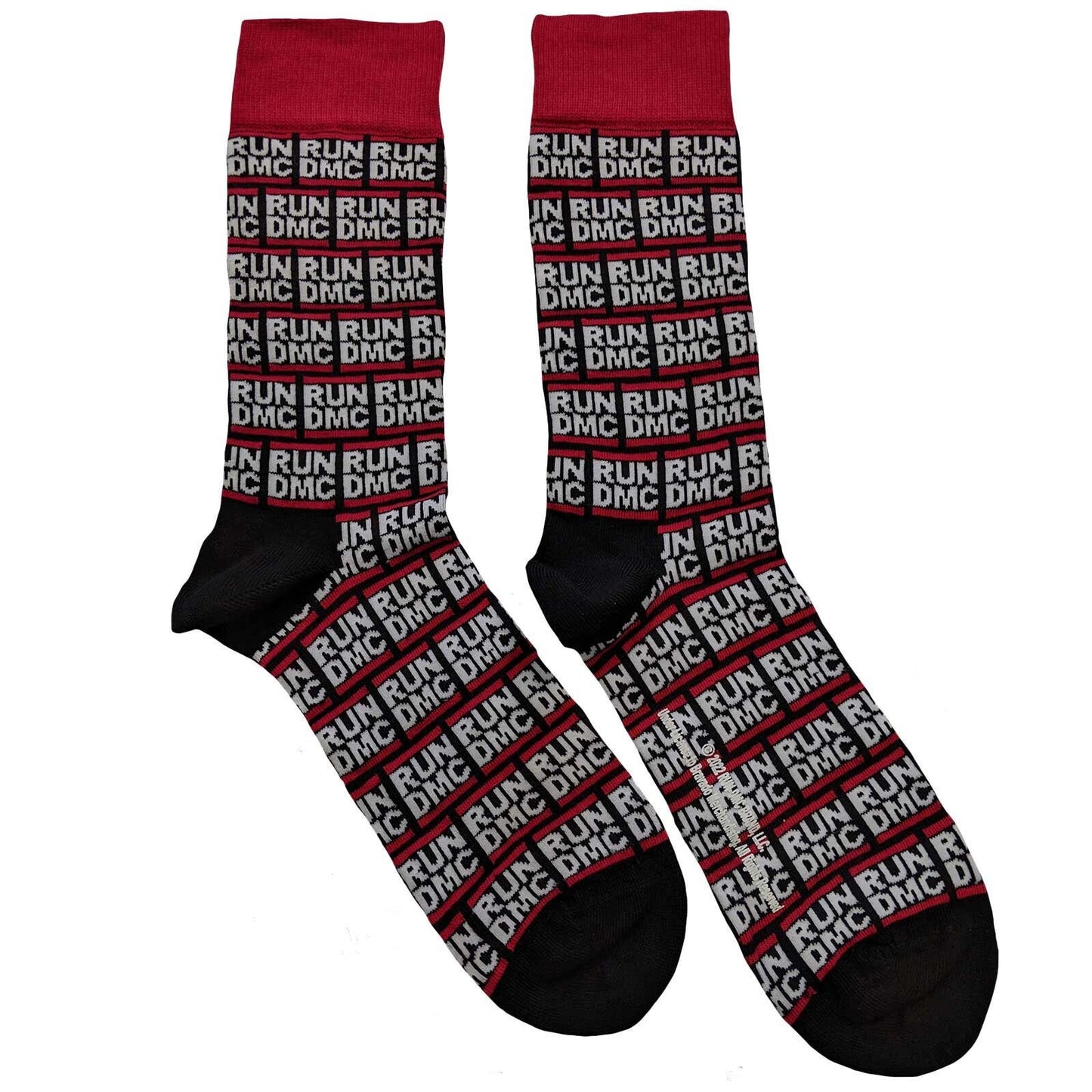 RUN DMC Socks - Run DMC Group Logo All Over Unisex Ankle Socks - Men's Adult 8-12 - Officially Licensed Craft Costume Supply