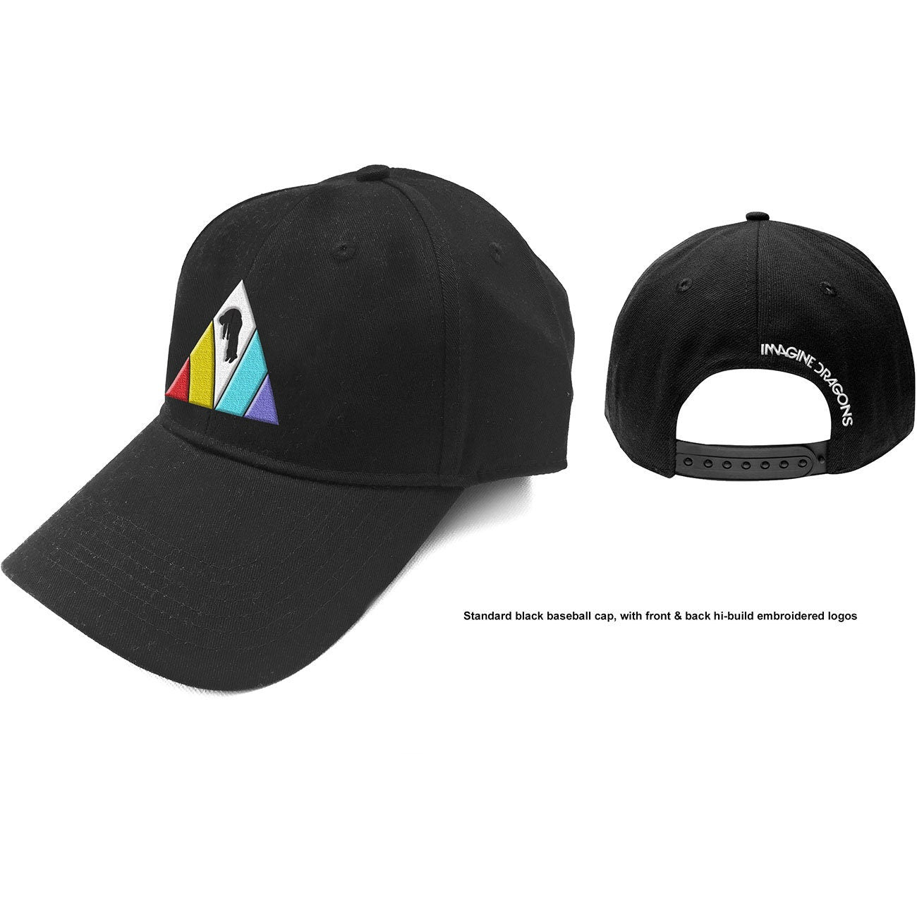IMAGINE DRAGONS Unisex Cap Hat - Triangle Logo Imagine Dragons Adjustable Snapback Baseball Cap - Officially Licensed!