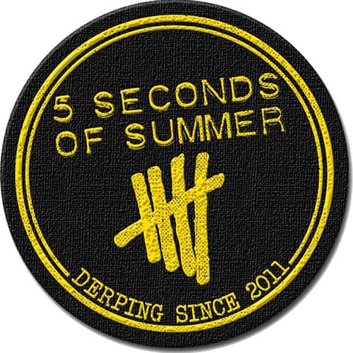 5 SECONDS OF SUMMER Patch - 3.3 Inch - Derping Stamp 5 Seconds of Summer Embroidered Patch Applique Craft Supply - Officially Licensed!