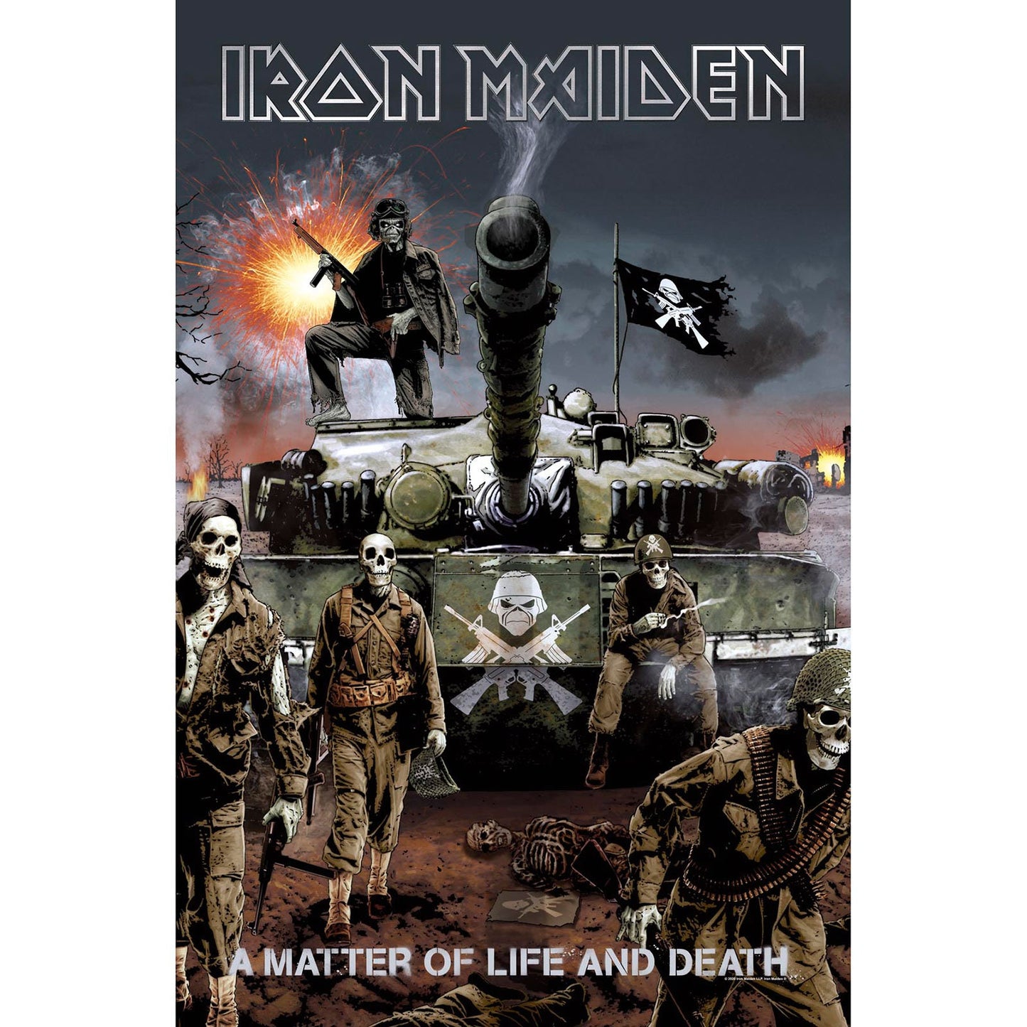 IRON MAIDEN Textile Poster Flag - Approx 41x28 Inch - Iron Maiden A Matter Of Life And Death Textile Fabric Poster - Officially Licensed