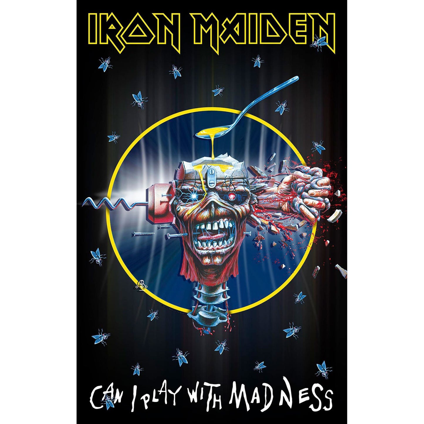 IRON MAIDEN Textile Poster Flag - Approx 41x28 Inch - Iron Maiden Can I Play With Madness Textile Fabric Poster - Officially Licensed