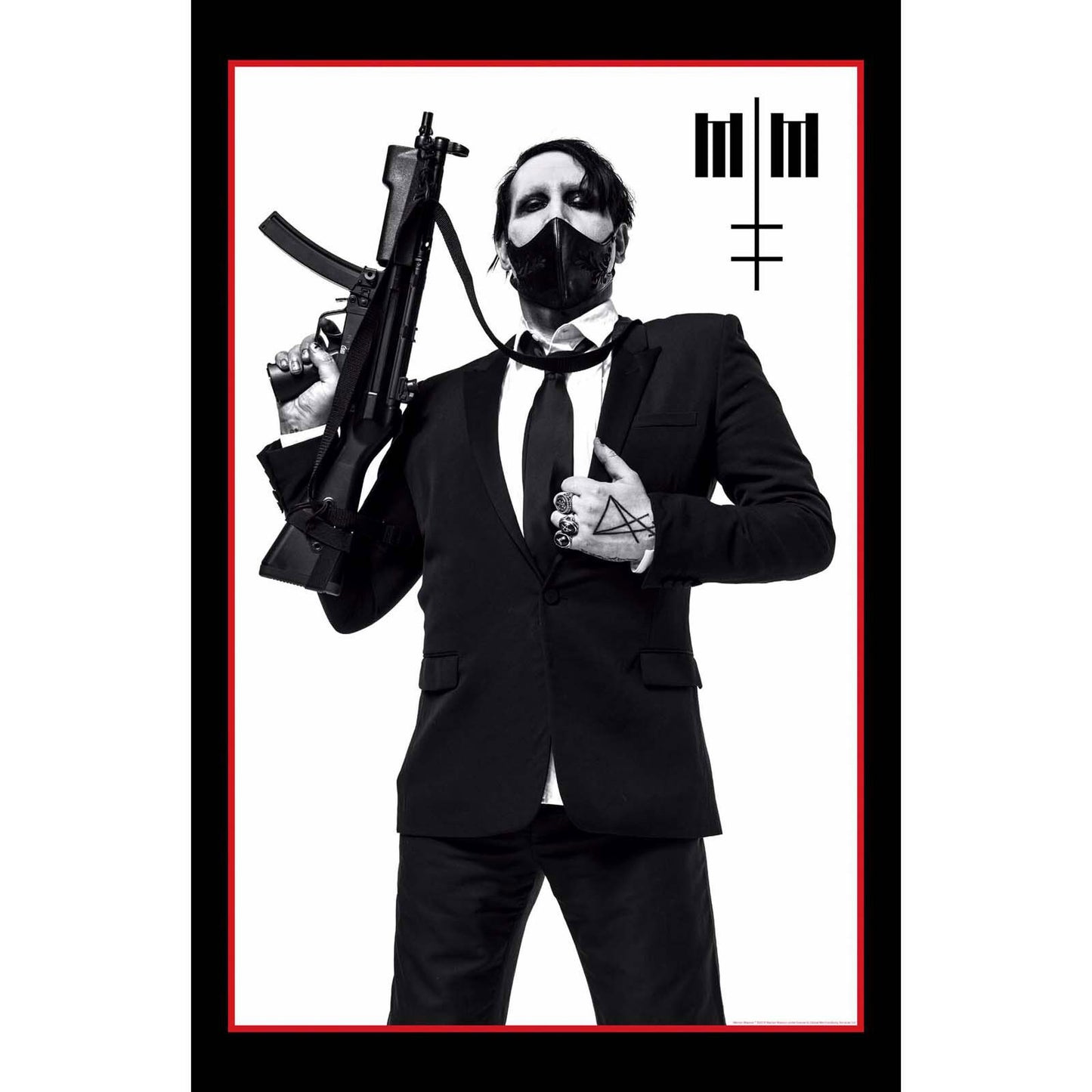 MARILYN MANSON Textile Poster Flag - Approx 41x28 Inch - Marilyn Manson Machine Gun Textile Fabric Poster - Officially Licensed