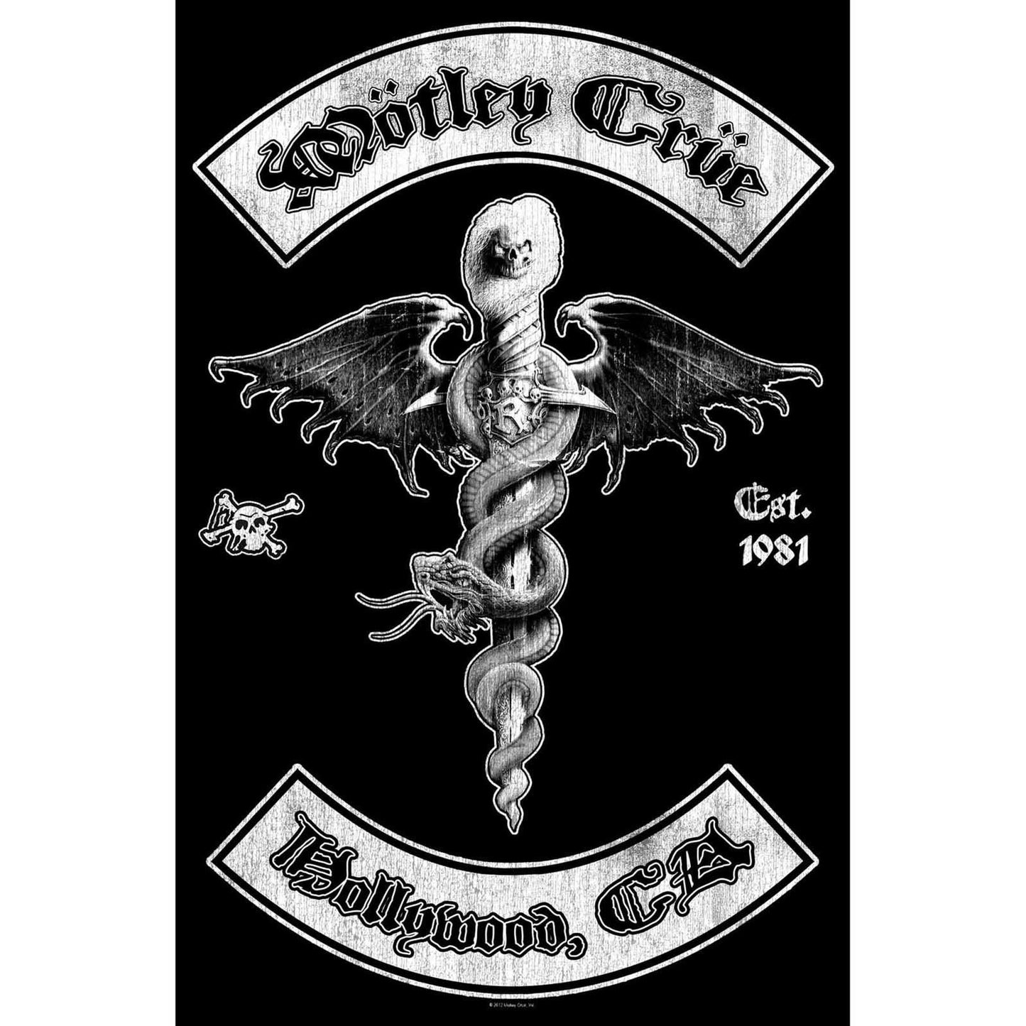 MOTLEY CRUE Textile Poster Flag - Approx 41x28 Inch - Motley Crue Hollywood Textile Fabric Poster - Officially Licensed