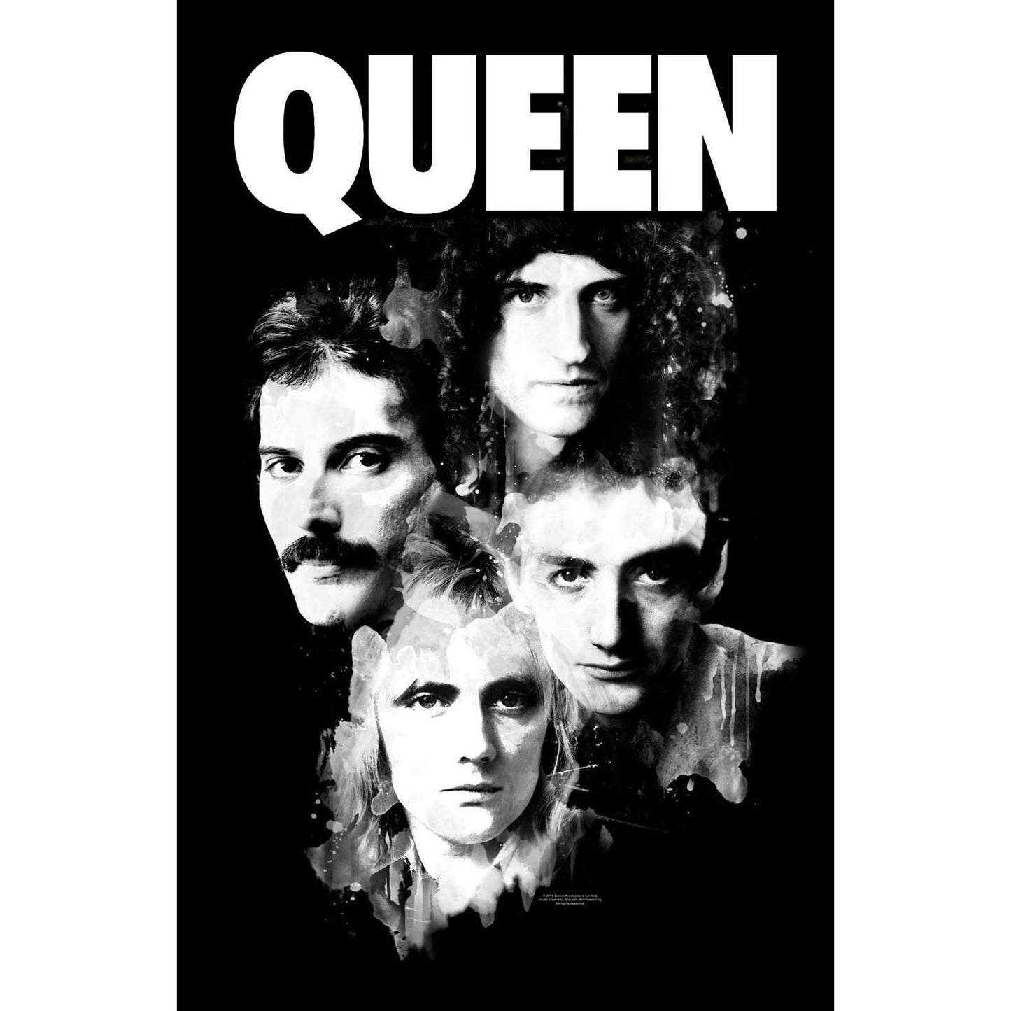 QUEEN Textile Poster Flag - Approx 41x28 Inch - Queen Faces Textile Fabric Poster - Officially Licensed