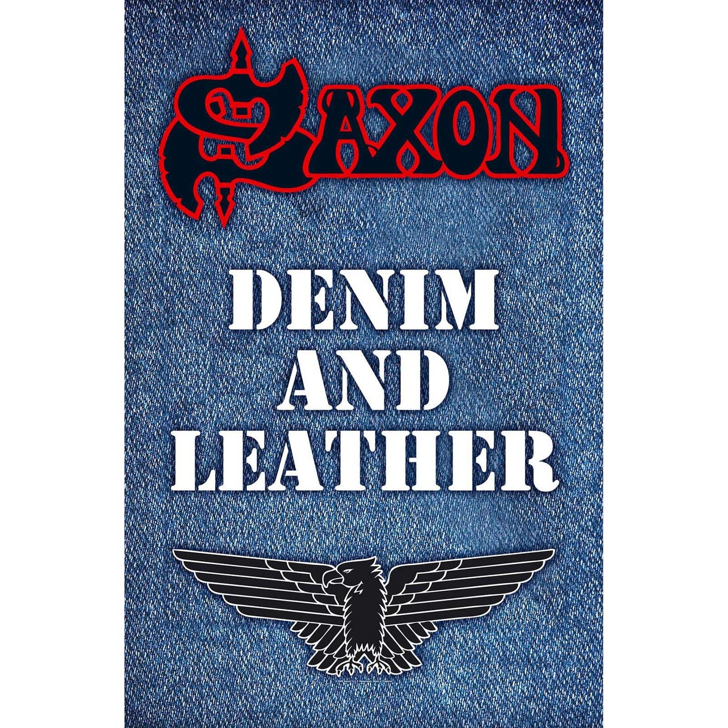 SAXON Textile Poster Flag - Approx 41x28 Inch - Saxon Denim and Leather Textile Fabric Poster - Officially Licensed