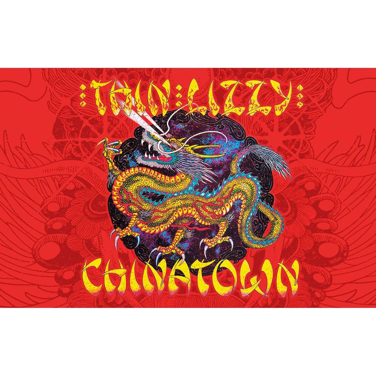 THIN LIZZY Textile Poster Flag - Approx 41x28 Inch - Thin Lizzy Chinatown Textile Fabric Poster - Officially Licensed