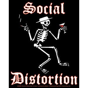 SOCIAL DISTORTION Skeleton Logo Sticker Decal - 4x5 Inch - American Punk Rock Band Vinyl Decal Sticker Craft Supply