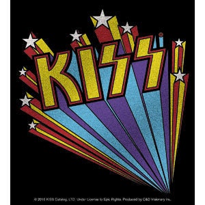 KISS Burst Glitter Sticker Decal - 4.5x5 Inch - Gene Simmons American Rock Band Vinyl Decal Sticker Craft Supply