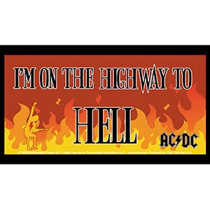 AC/DC On The Highway to HELL Sticker Decal - 5.75x3 Inch - Album Angus Young Australian Rock Band Vinyl Decal Sticker Craft Supply