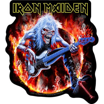 IRON MAIDEN Ring of Fire Sticker Decal - 4.25x4.75 Inch - Bruce Dickinson English Heavy Metal Band Music Vinyl Decal Sticker Craft Supply