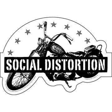 SOCIAL DISTORTION Motorcycle Stars Sticker Decal - 5.5x2.5 Inch - Mike Ness Punk Rock Band Music Vinyl Decal Sticker Craft Supply
