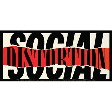 SOCIAL DISTORTION Ripped Logo Sticker Decal - 5x3.5 Inch - Mike Ness Punk Rock Band Music Vinyl Decal Sticker Craft Supply