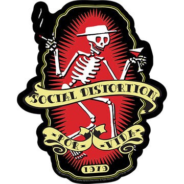 SOCIAL DISTORTION Por Vida Sticker Decal - 4x5 Inch - Mike Ness Punk Rock Band Music Vinyl Decal Sticker Craft Supply