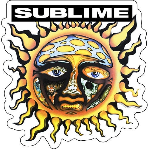 SUBLIME Sun Logo Sticker Decal - 4.9x5 Inch - Bradley Nowell Punk Rock Band Vinyl Decal Sticker Craft Supply