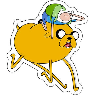 ADVENTURE TIME Finn & Jake Search Sticker Decal - 4.3x5 Inch - Finn Jake Dog Cartoon Network Vinyl Decal Sticker Craft Supply