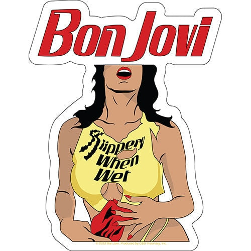 BON JOVI Slippery When Wet Sticker Decal - 4.25x5.5 Inch - Jon Bon Jovi American Rock Band Album Tour Vinyl Decal Sticker Craft Supply