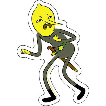 ADVENTURE TIME Lemongrab Sticker Decal - 3.75x5.5 Inch - Finn Jake Dog Cartoon Network Vinyl Decal Sticker Craft Supply