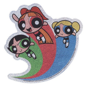 POWERPUFF GIRLS Trio Glitter Sticker Decal - 5.25x6 Inch - Cartoon Network Animation Anime Series Vinyl Decal Sticker Craft Supply