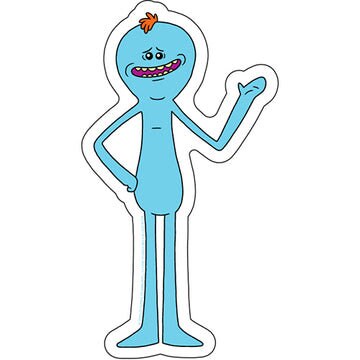 RICK & MORTY Mr. Meeseeks Sticker Decal - 3x5.5 Inch - Adult Swim Cartoon Network Animated TV Series Vinyl Decal Sticker Craft Supply