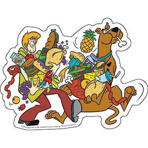 SCOOBY DOO Shaggy and Scooby with Food Sticker Decal - 5x3.75 Inch - Hanna Barbera Velma Animated Classic Vinyl Decal Sticker Craft Supply