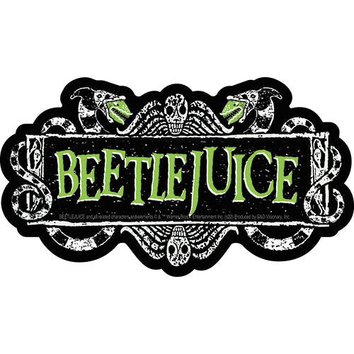 BEETLEJUICE Movie Logo Sticker Decal - 5.375x3 Inch - Michael Keaton Tim Burton Fantasy Horror Movie Vinyl Decal Sticker Craft Supply