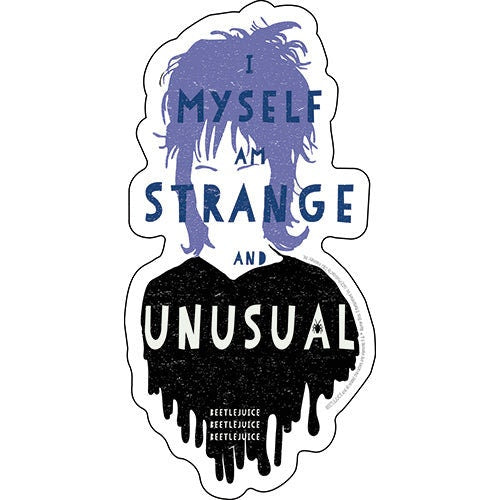 BEETLEJUICE Strange and Unusual Sticker Decal - 3x6 Inch - Michael Keaton Tim Burton Fantasy Horror Movie Vinyl Decal Sticker Craft Supply