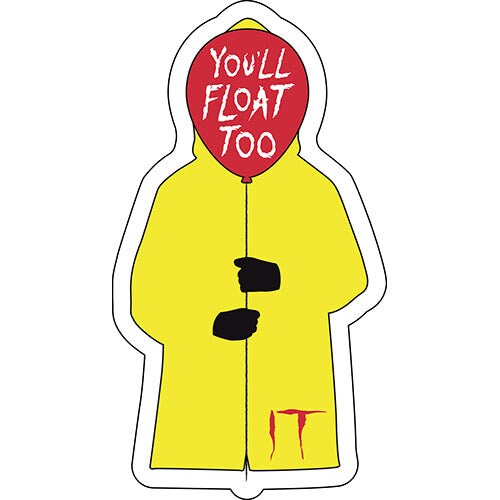 IT You'll Float Too Sticker Decal - 3x5.5 Inch - Stephen King Pennywise Clown Supernatural Horror Movie Vinyl Decal Sticker Craft Supply