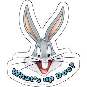 BUGS BUNNY What's Up Doc? Sticker Decal - 4.7x5.6 Inch - Looney Tunes Cartoon Bugs Bunny Vinyl Sticker Decal Craft Supply
