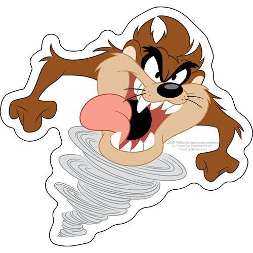 TASMANIAN DEVIL Sticker Decal - 4.9x5.1 Inch - Looney Tunes Merrie Melodies Cartoon Taz Tasmanian Devil Vinyl Sticker Decal Craft Supply