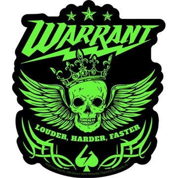 WARRANT Green Skull Sticker Decal - 4.3x5 Inch - American Glam Metal Band Logo Music Vinyl Decal Sticker Craft Supply