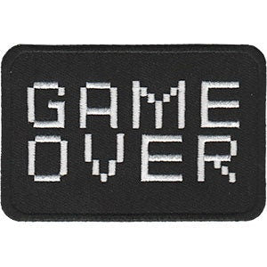 Game Over Patch - 3.75x2.3 Inch - Embroidered Patch Applique Craft Supply