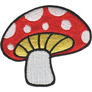 Red Mushroom with White Spots Patch - 2.8x2.5 Inch - Embroidered Patch Applique Craft Supply