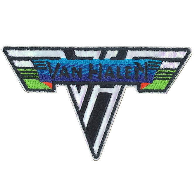 VAN HALEN Metal Logo Patch - 4.25x3 Inch - Chrome Embroidered Rock Band Patch Applique Craft Supply