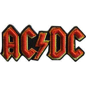 AC/DC Logo Patch - 3.5x1.5 Inch - 3D Embroidered Rock Band Patch Applique Craft Supply