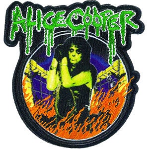 ALICE COOPER In Flames Patch - 3.1x3.25 Inch - Embroidered Rock Band Patch Applique Craft Supply