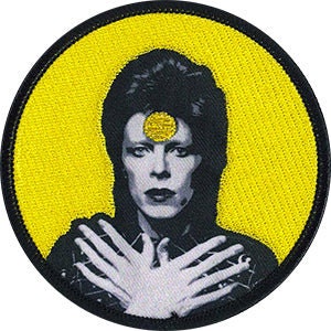 DAVID BOWIE Ziggy Patch - 3.5 Inch Round - Embroidered Rock Band Patch Applique Craft Supply