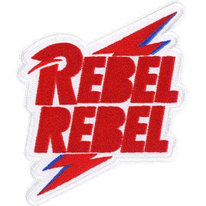 DAVID BOWIE Rebel Rebel Bolt Patch - 3.9x3.3 Inch - Embroidered Rock Band Patch Applique Craft Supply