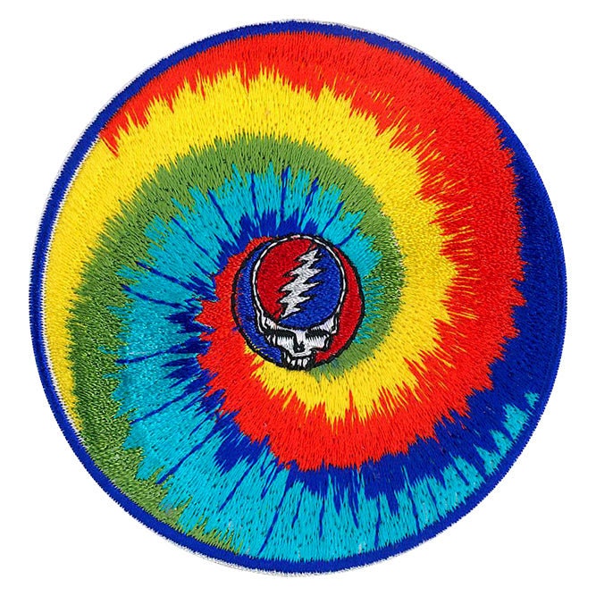GRATEFUL DEAD Steal Your Face Swirl Patch - 3.5 Inch - Embroidered Rock Band Patch Applique Craft Supply