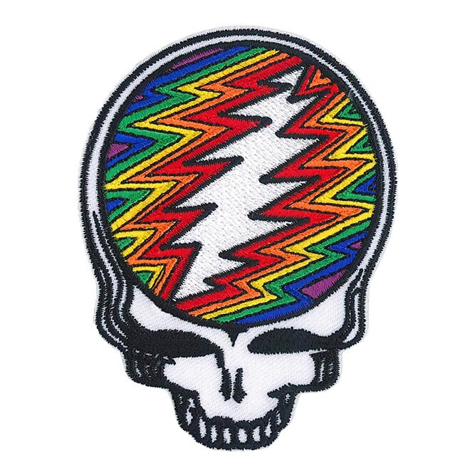 GRATEFUL DEAD Steal Your Face Rainbow Bolt Patch - 2.75x4 Inch - Embroidered Rock Band Patch Applique Craft Supply