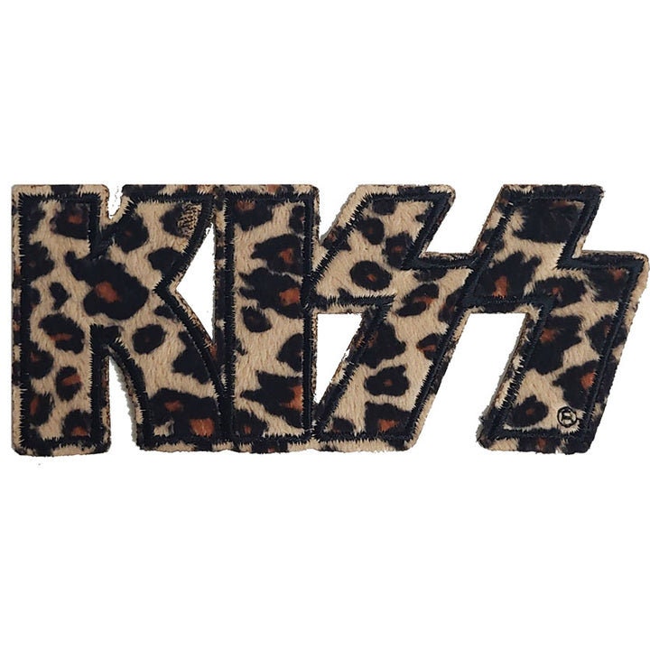 KISS Leopard Logo Patch - 5x2 Inch - Fuzzy Embroidered Rock Band Patch Applique Craft Supply