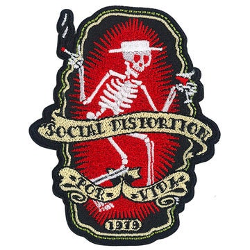 SOCIAL DISTORTION Por Vida Patch - 3.3x4 Inch - Embroidered Punk Rock Band Patch Applique Craft Supply
