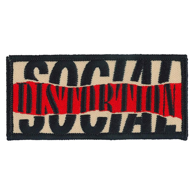 SOCIAL DISTORTION Ripped Logo Patch - 4.5x2.25 Inch - Embroidered Punk Rock Band Patch Applique Craft Supply