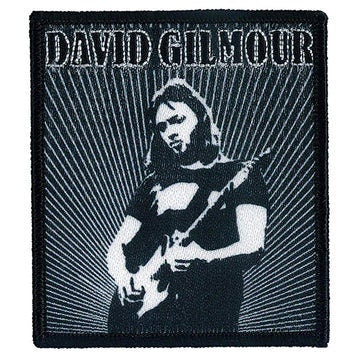 DAVID GILMOUR Playing Guitar Lines Logo Patch - 3.5x4 Inch - Pink Floyd Guitarist Embroidered Rock Band Patch Applique Craft Supply