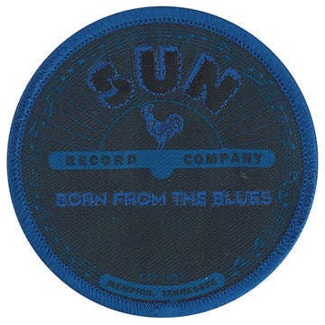 SUN RECORDS Blues Logo Patch - 3.25 Inch - Memphis 1952 American Independent Record Label Embroidered Music Patch Applique Craft Supply